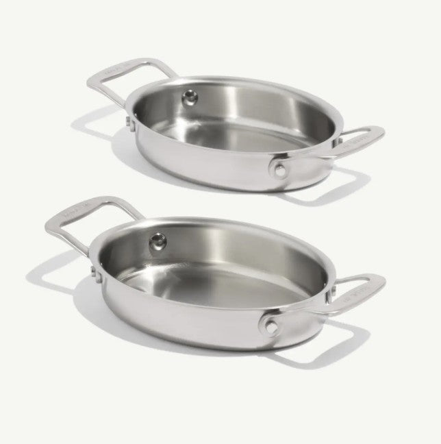Made In Stainless Steel Oval Gratin Baker - Set of 2