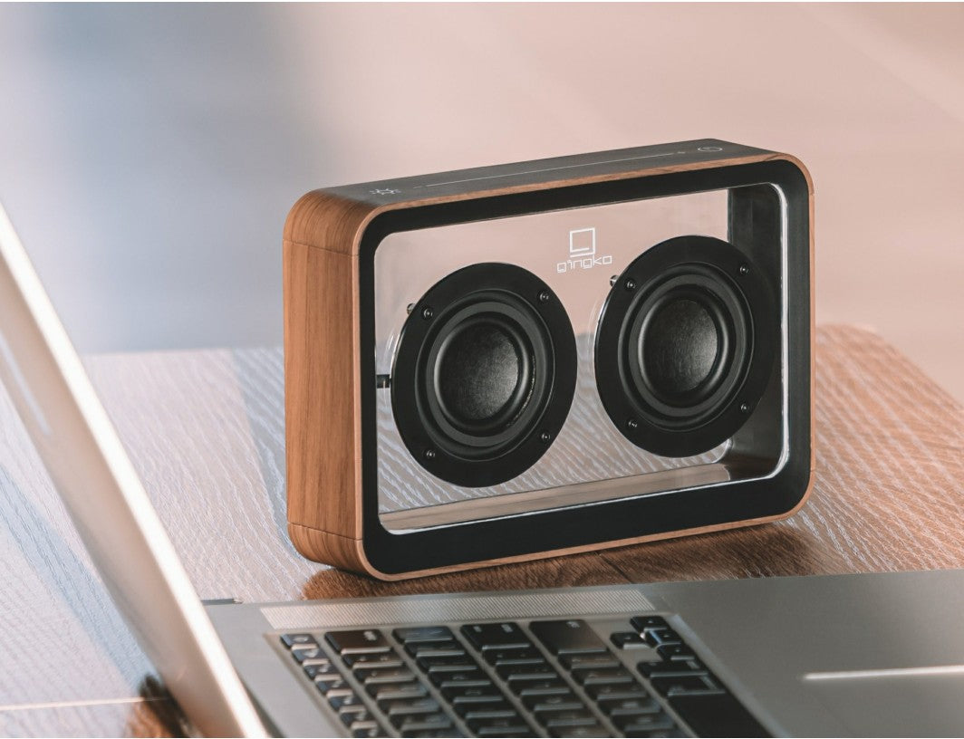 Gingko Mage See-Through Bluetooth Speaker, Walnut