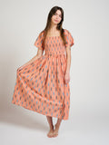 Mata Traders Teddy Dress Peach Ikat