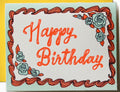 Ladyfingers Letterpress Happy Birthday Cake Card