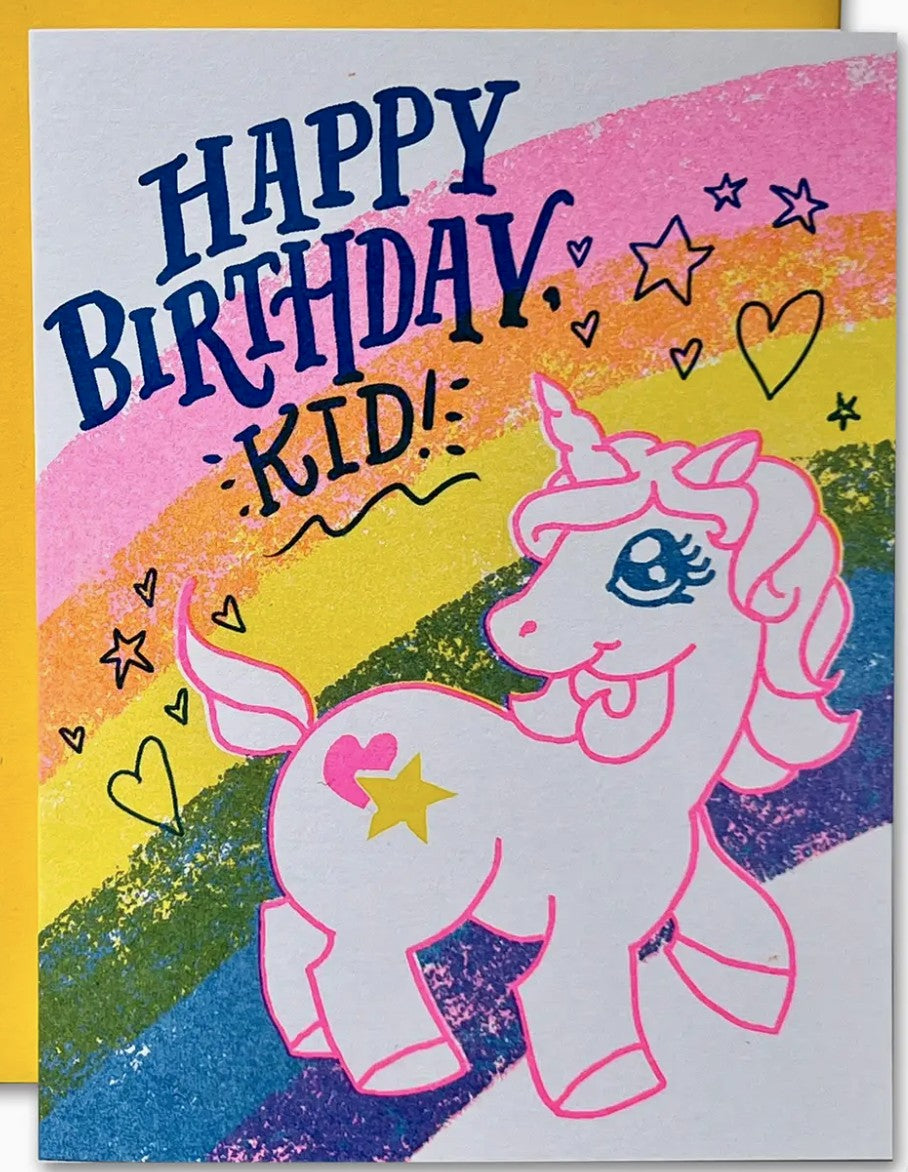 Ladyfingers Letterpress Happy Birthday Unicorn