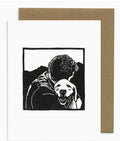 Lynnoleum Person Dog Hug Card