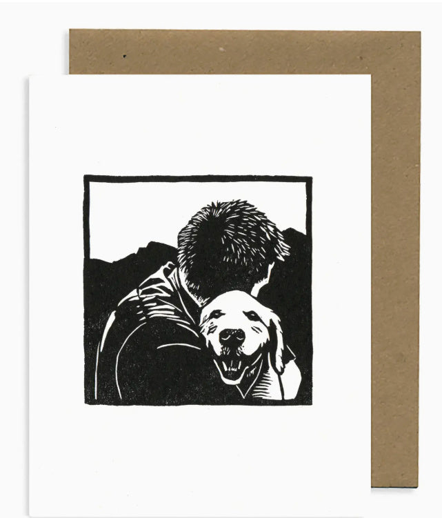 Lynnoleum Person Dog Hug Card