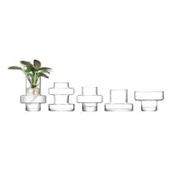 LSA Metropole Set of 5 Glass Vases in Clear