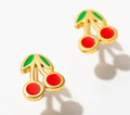 Larissa Loden Cherry Enamel Stud Earrings