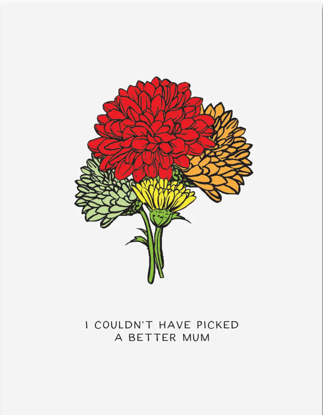 Quick Brown Fox Best Mum Card