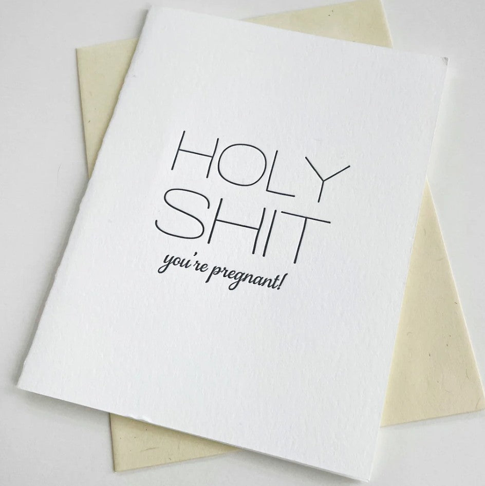 Steel Petal Press Holy Shit Pregnant Baby Congrats Card