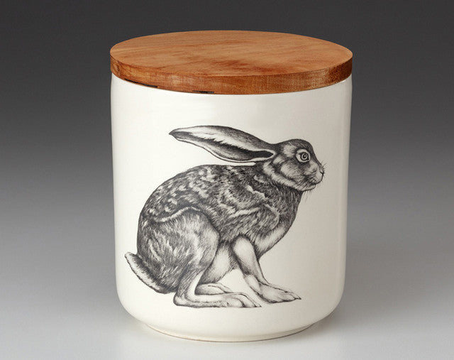 Laura Zindel Small Canister with Lid: Crouching Hare