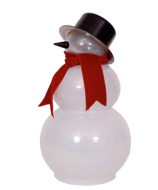India House Snowman White Pearl Glass