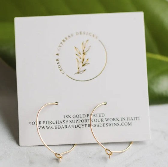 Cedar and Cypress Dainty Gold Hoop