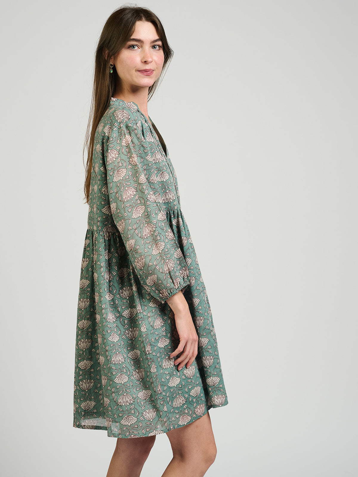 Mata Traders Sohla Mini Dress Aegean Teal Floral