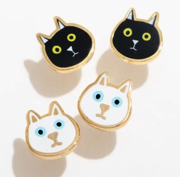 Larissa Loden Cat Enamel Stud Earrings