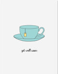 Quick Brown Fox Get Well Tea Card