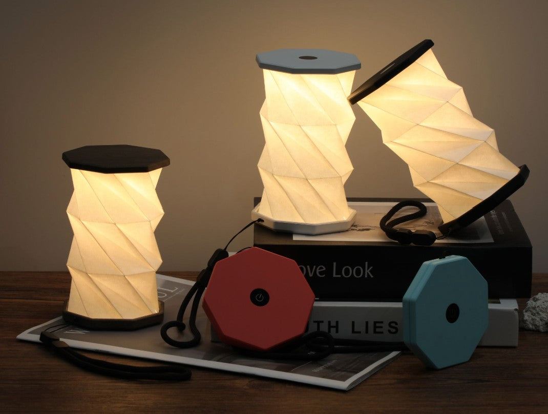 Gingko Mini Twist Hexagon Lamp, Lagoon Teal