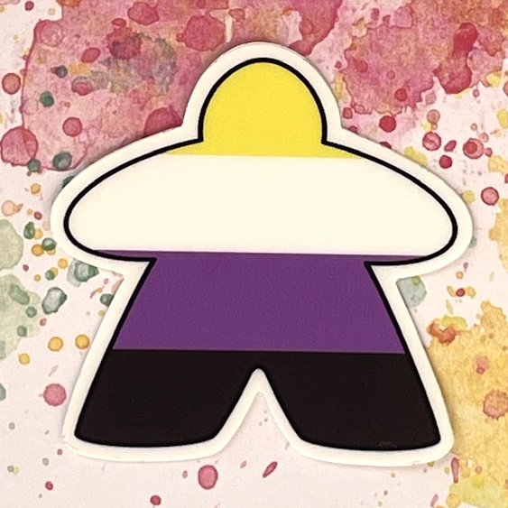 Pushing Whimsy Non-Binary Meeple Sticker