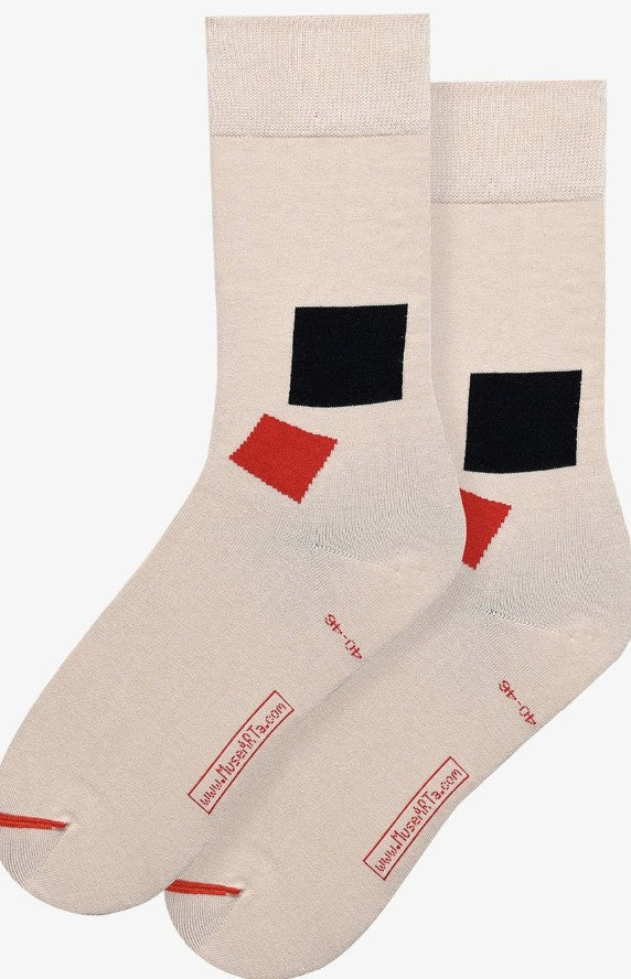 MuseARTa Black Square and Red Square Socks