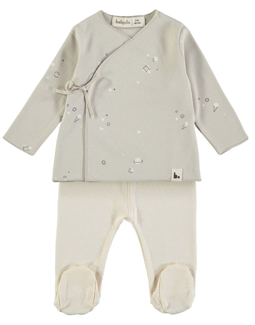 babyclic Jacket and Footed Pant Cosmos Stone