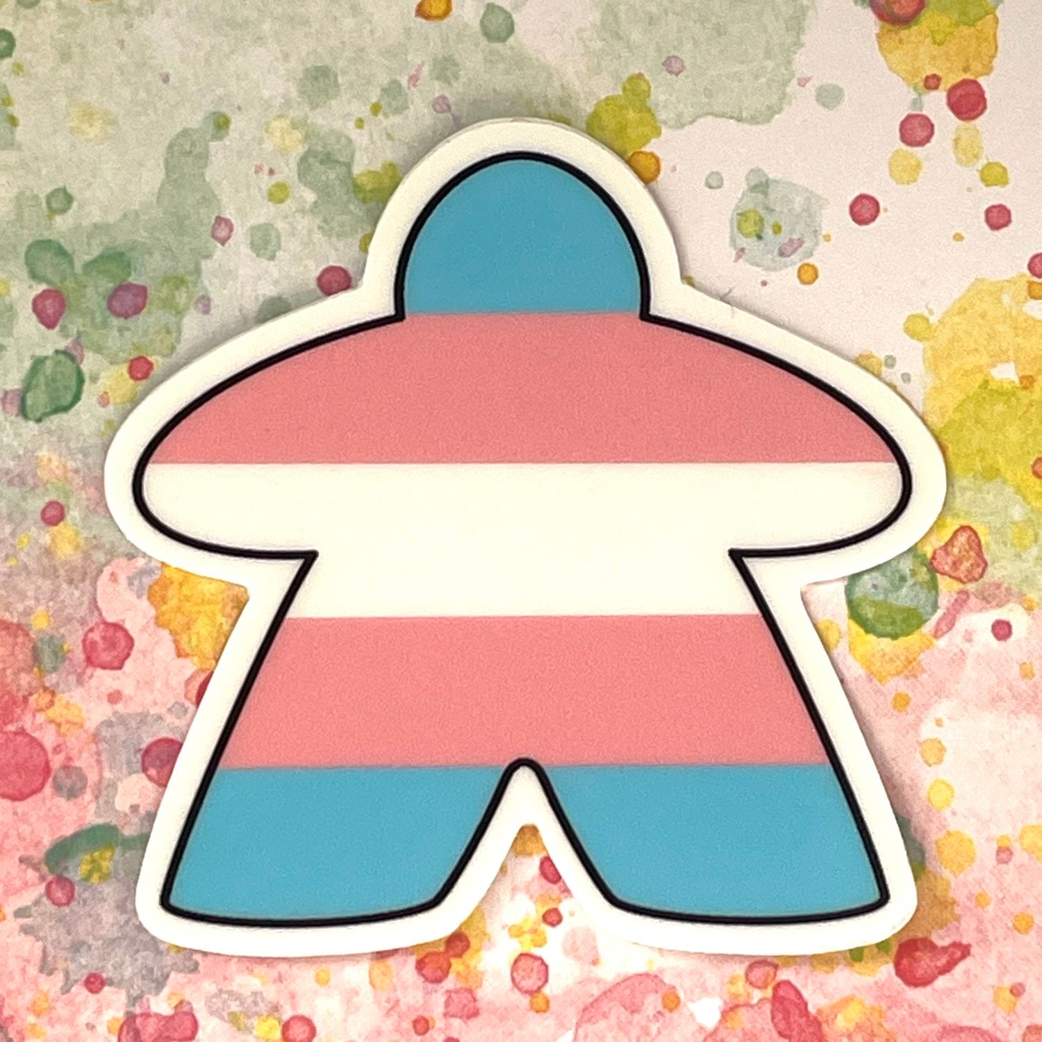Pushing Whimsy Transgender Meeple Sticker