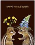 Hester & Cook Anniversary Chipmunks Card Gold Foil