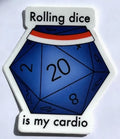 Pushing Whimsy Rolling Dice is My Cardio Dice Sticker