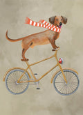 East End Dachshund with Scarf on Bicycle