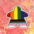 Pushing Whimsy Pride Meeple Sticker