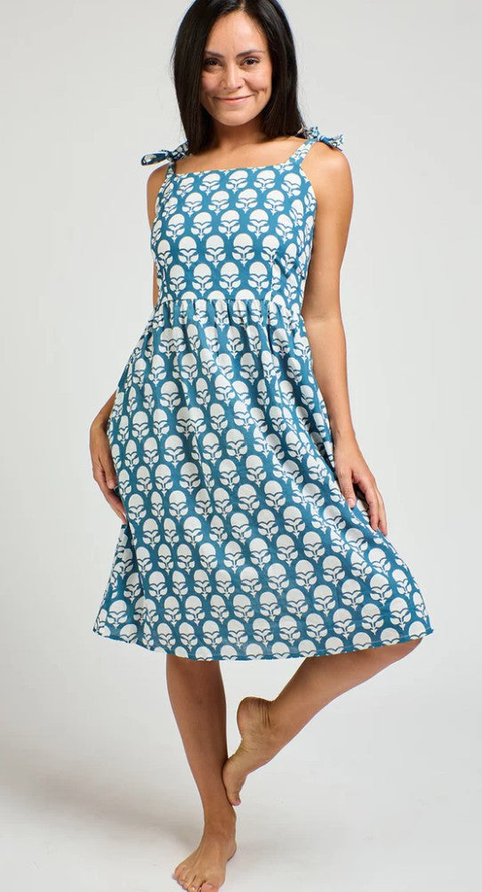 Mata Traders Provence Dress Marigold Blue