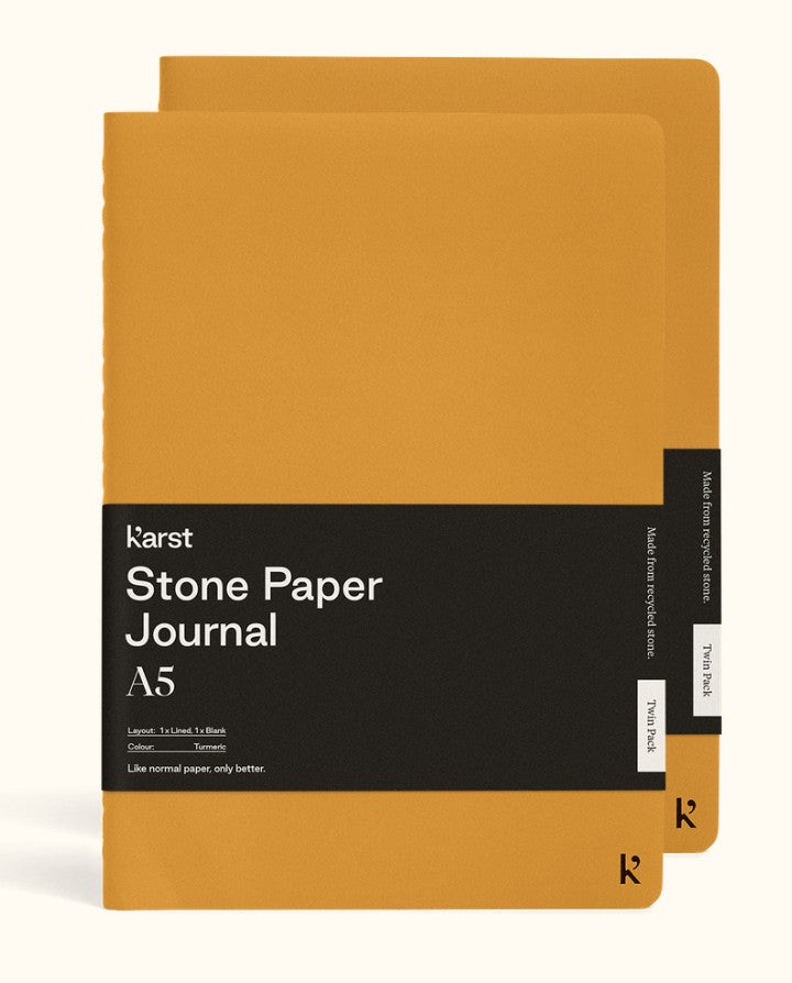 Karst Stone Paper Journal (A5), Twin Pack, Turmeric