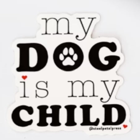 Steel Petal Press Dog Child Sticker