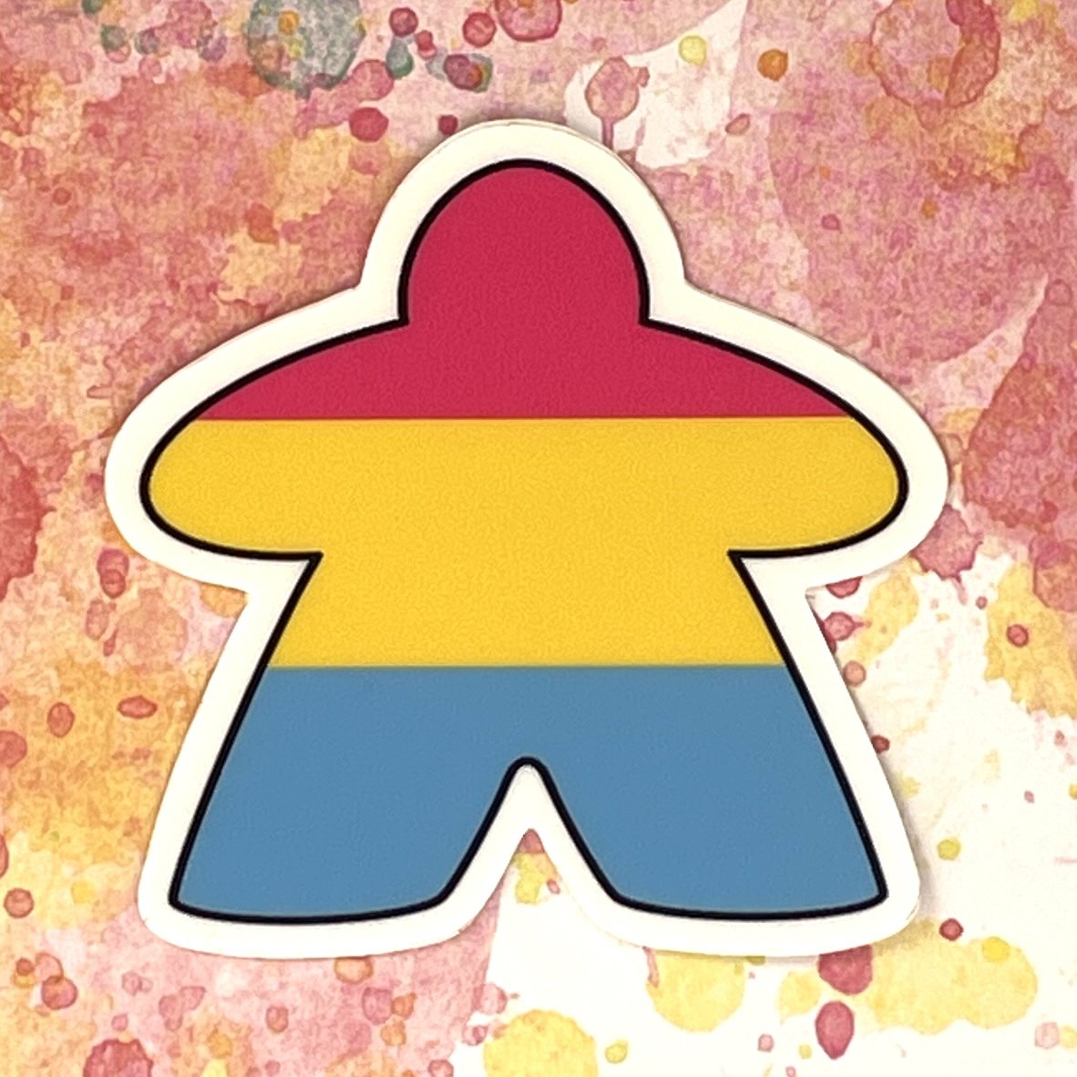 Pushing Whimsy Pansexual Meeple Sticker