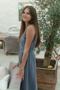 Tiny Bunny Muslin Wrap Dress Blue
