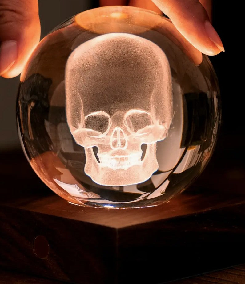 Gingko Amber Crystal Skull