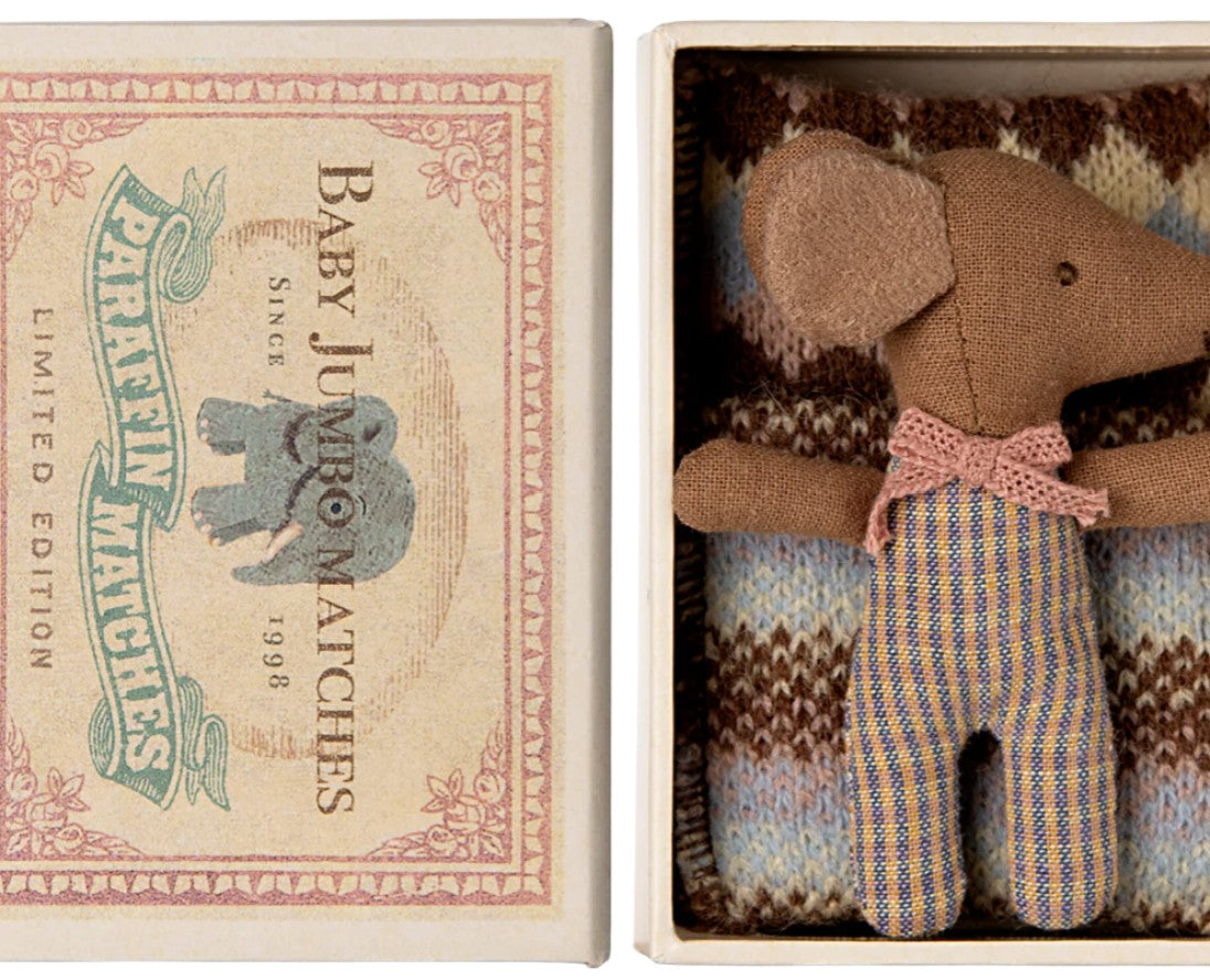 Maileg Sleepy Wakey Baby Mouse Rose