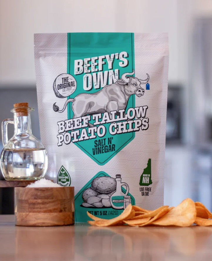 Beefy's Own Beef Tallow Potato Chips - Salt N' Vinegar