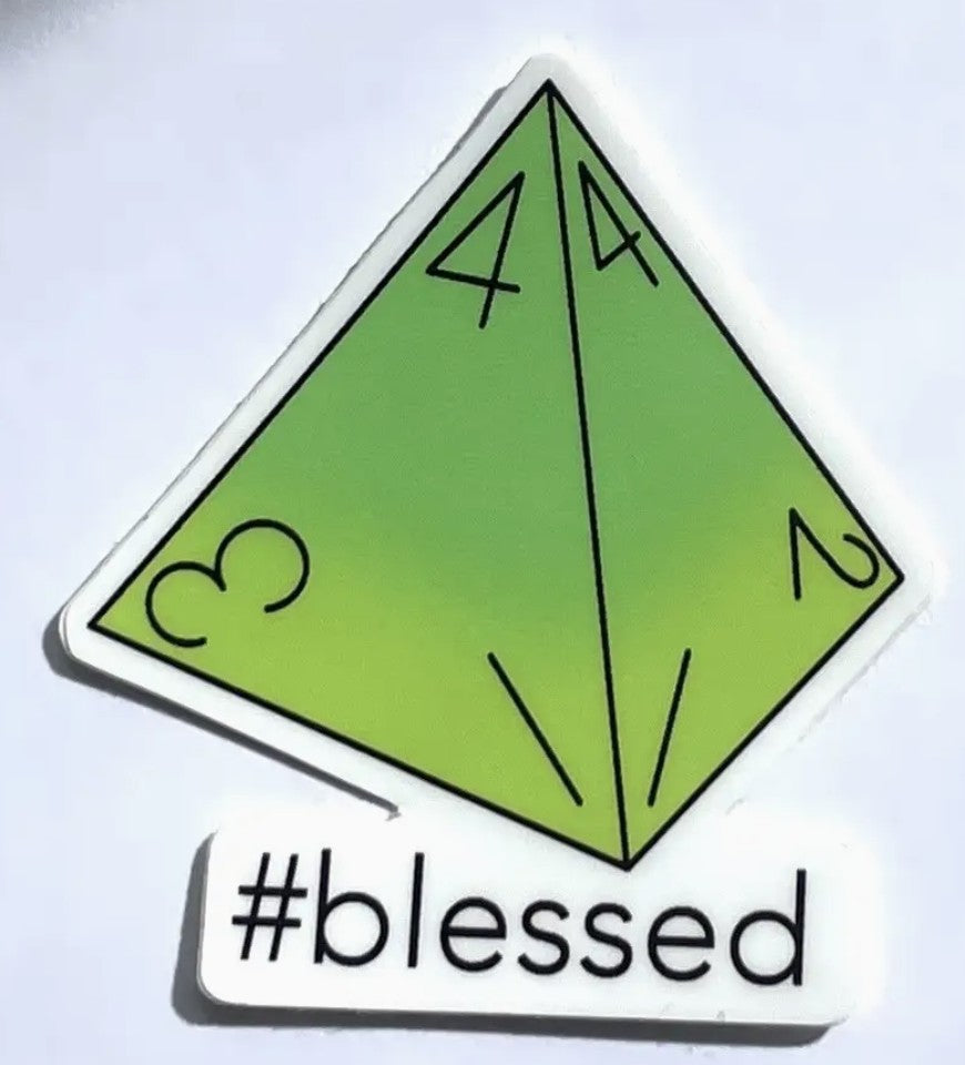 Pushing Whimsy Blessed Dice Sticker