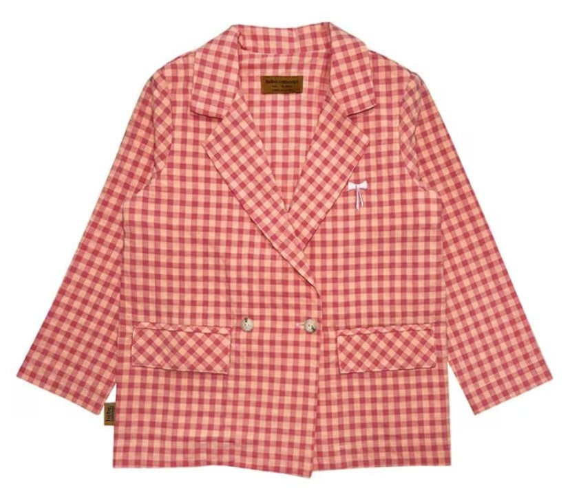 hebe Jacket Raspberry Pink Checkers
