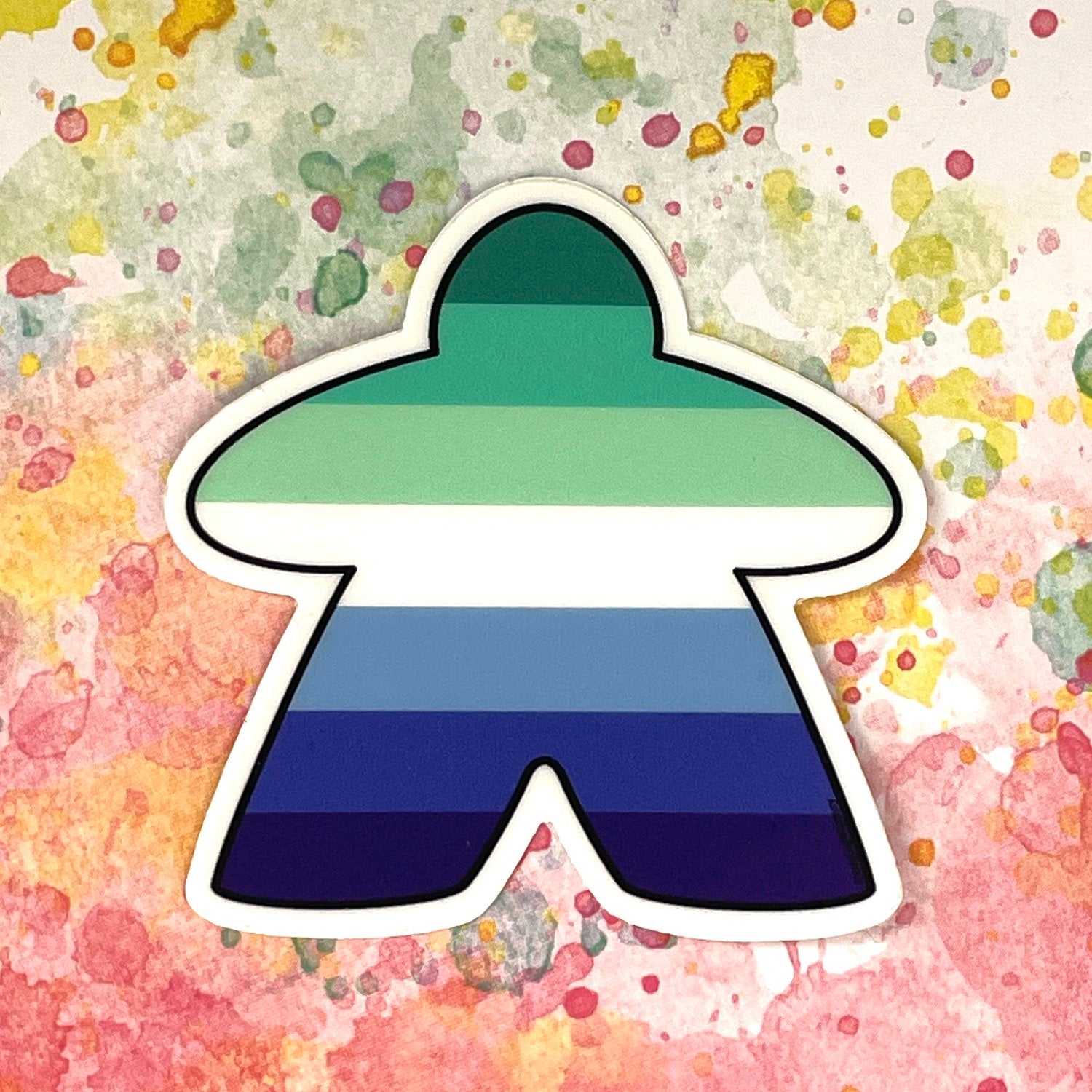 Pushing Whimsy Gay Man Meeple Sticker