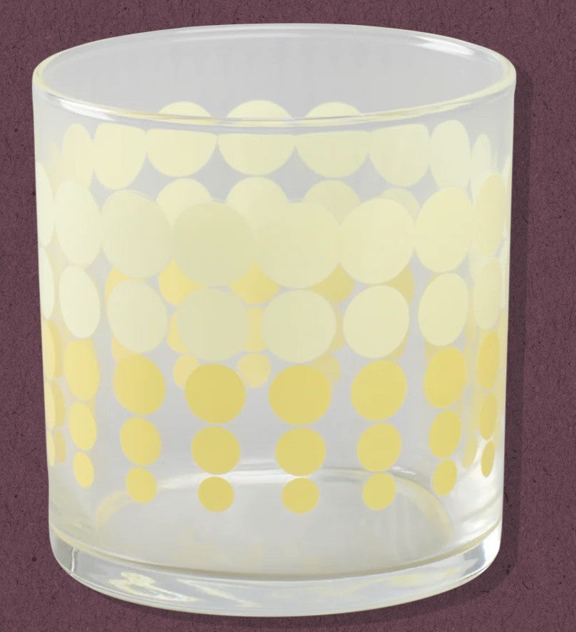 Fishs Eddy Yellow Dots Party Glass