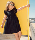 Hebe Black Linen Dress