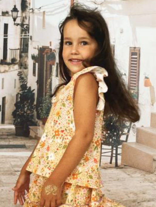 Hebe Yellow Flowers Blouse