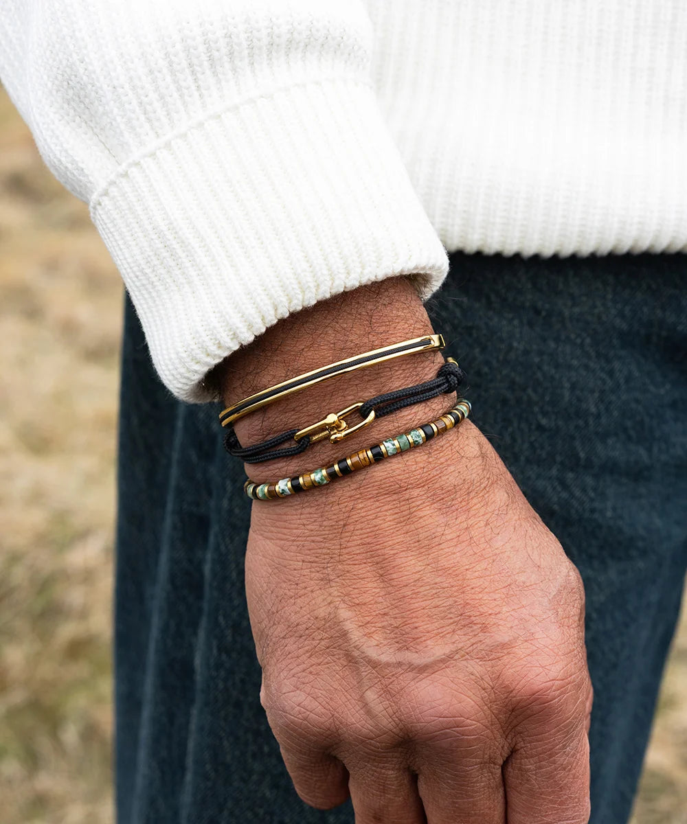 Pig and Hen Daunting Dean Black Gold Bracelet