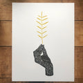 Ratbee Hand with Yellow Branch Print