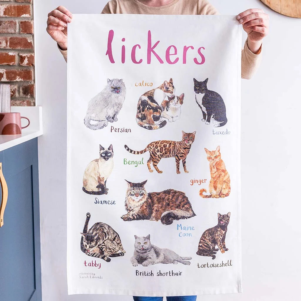 Sarah Edmonds Lickers Tea Towel