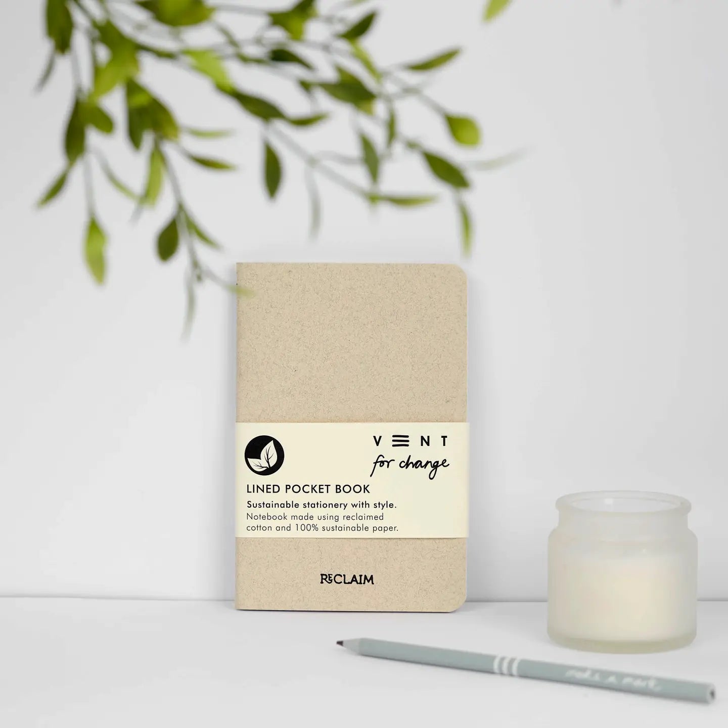 Vent for Change A6 Reclaimed Cotton Notebook, Pearl