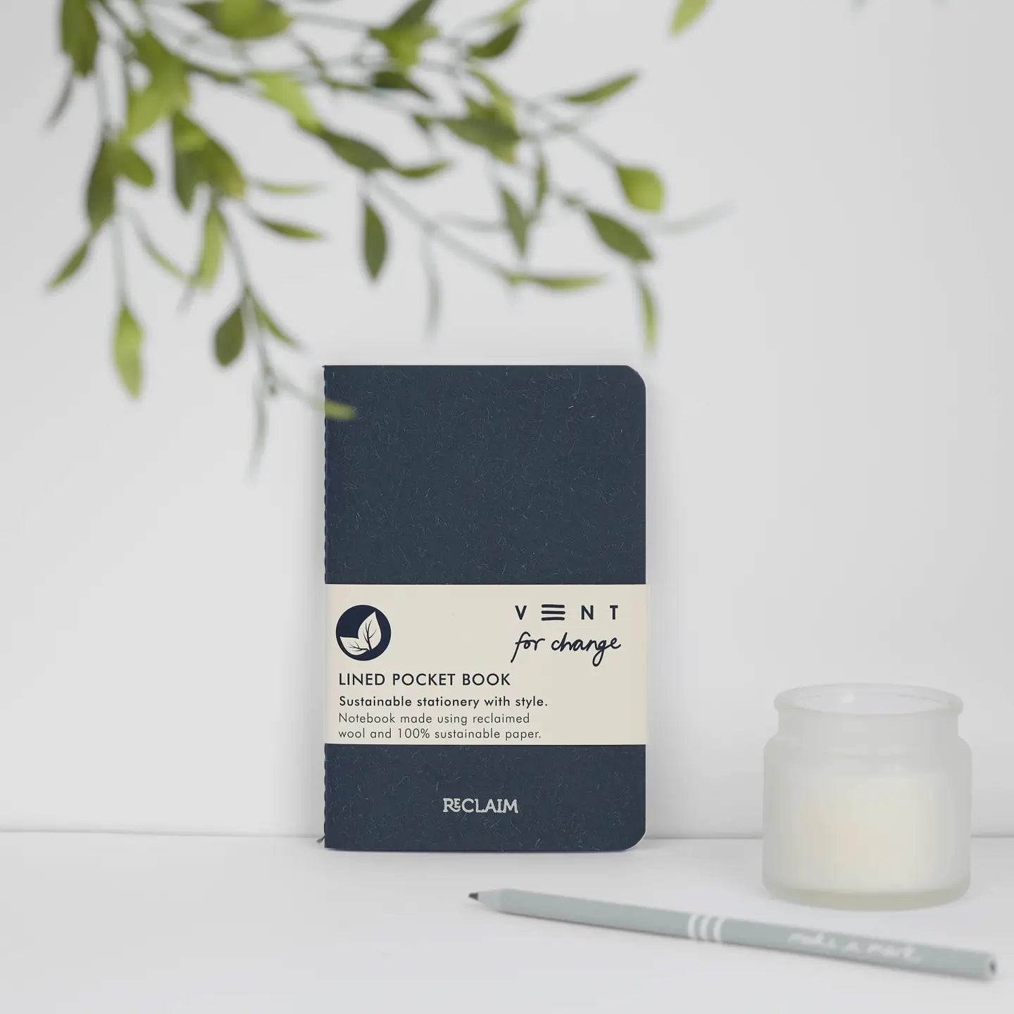 Vent for Change A6 Reclaimed Wool Notebook, Blue