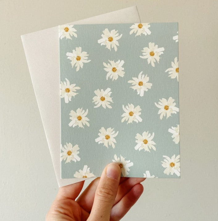 Whitney Rain Studio Boxed Set Blue Daisies Patterned Greeting Cards
