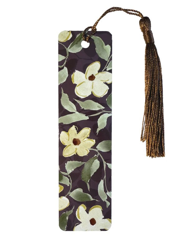 Whitney Rain Studio Plum Floral Handpainted Watercolor Metal Bookmark