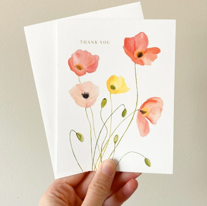 Whitney Rain Studio Boxed Set Poppies Thank You Cards